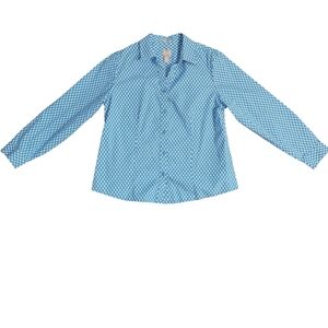 Chico’s Blue Geometric Button-Up Blouse  Size 1.5 ( Women's Size 10)